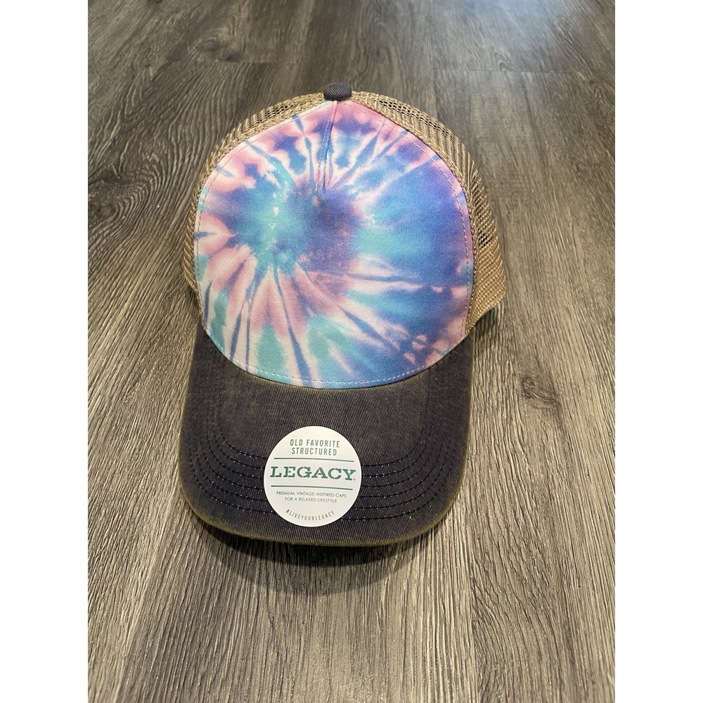 Legacy Old Favorite Tie-Dye Trucker Hat Purple Blue Pink Mesh Snapback Cap